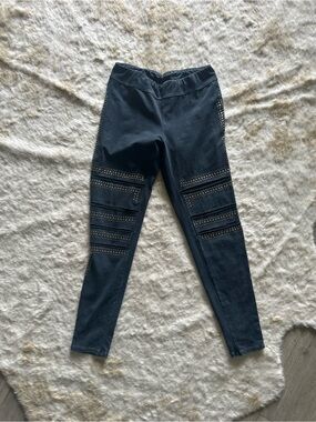 Vocal Black Skinny Jeggings with Studded Panel Detail